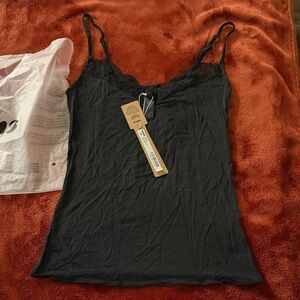 Black Lace Trim Camisole Top